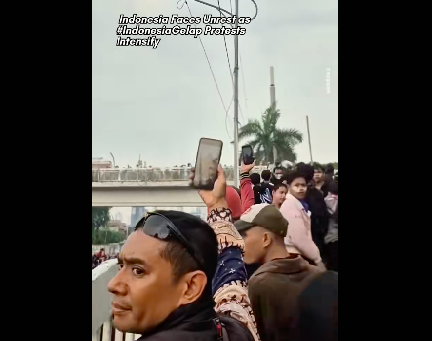 Still frame from a social media video from mid-August from the Indonesian protests