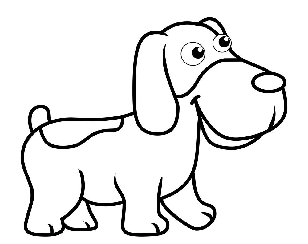 cartoon line-drawn dog